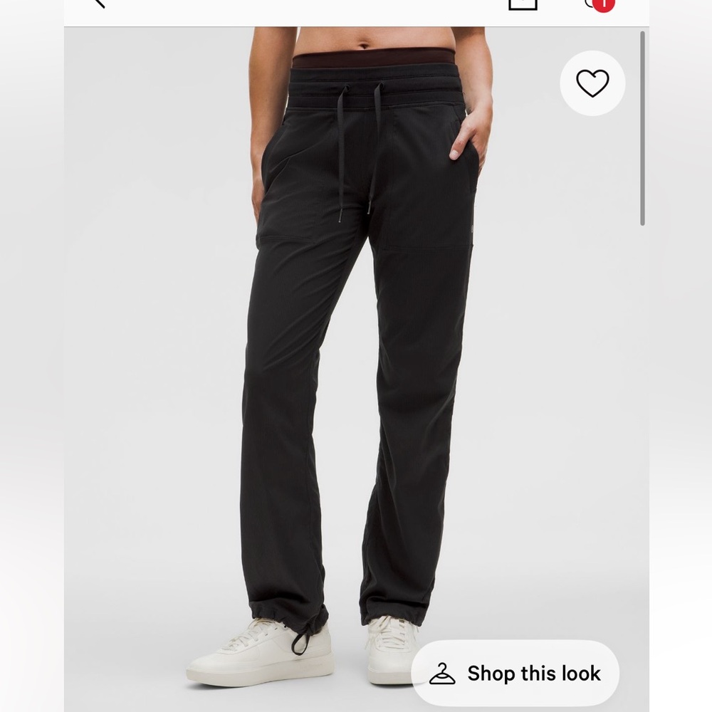 lululemon black mid rise regular dance studio pants